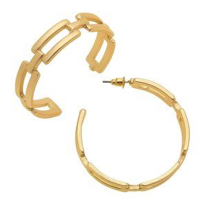 Canvas Edith Chain Link Gold Hoops Earrings